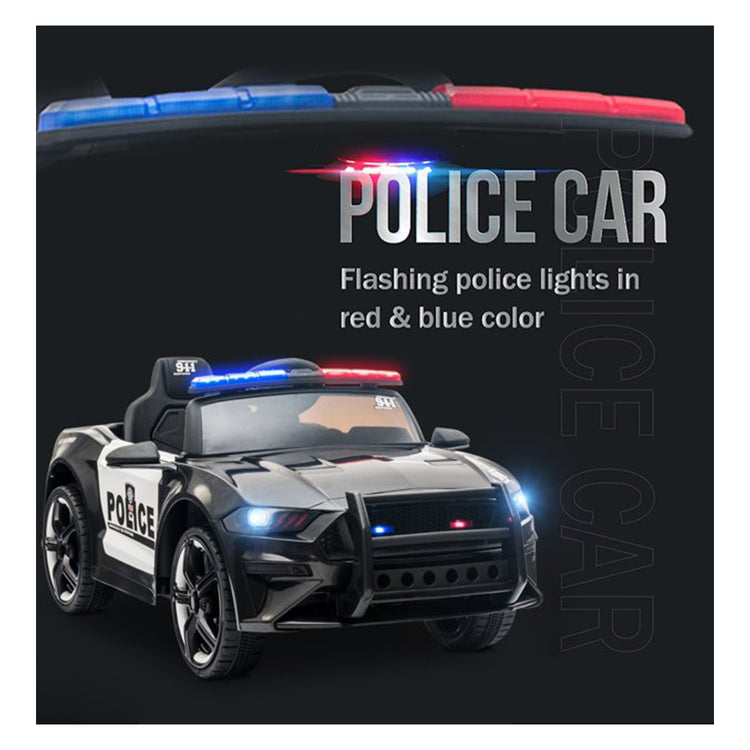 Ride On Police Squad Cop Kids Electric Car 12V