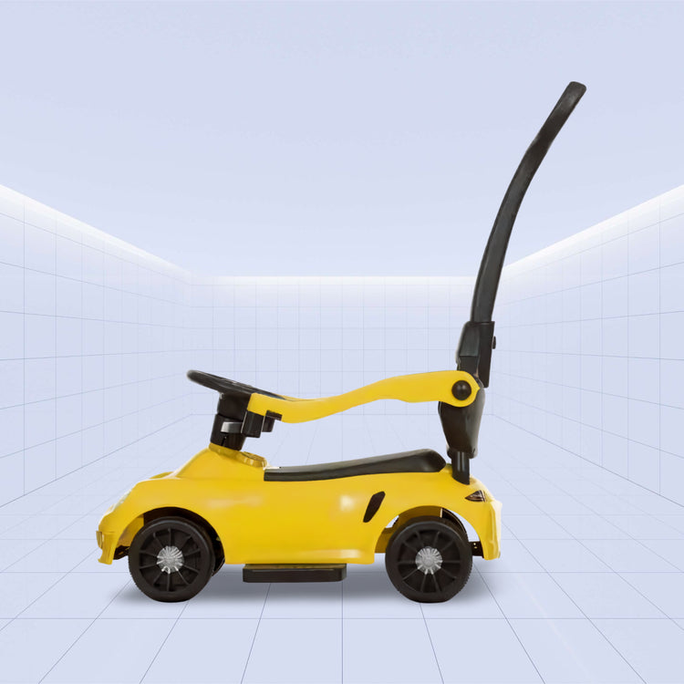 Turbo Tykes 3-in-1 Push Car: The Ultimate Ride for Little Drivers (YELLOW)