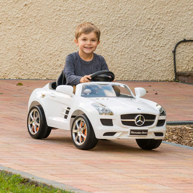 Licensed Mercedes-Benz SLS AMG Ride-On Car for Kids – A Touch of Elegance for Your Little Driver ( White)