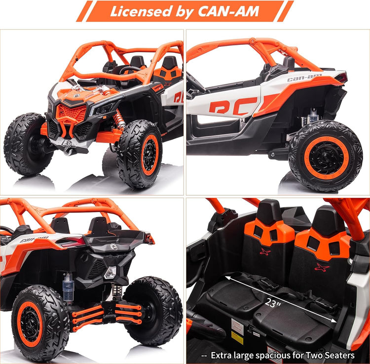 LX Performance Can-Am Maverick 4WD Edition – 2-Seater Kids Ride-on Buggy (Orange)