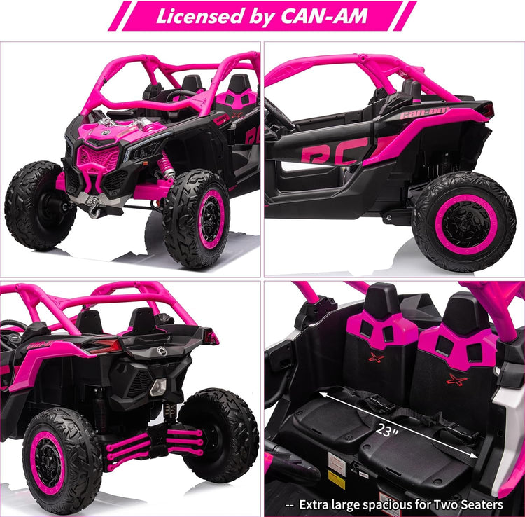LX Performance Can-Am Maverick 4WD Edition – 2-Seater Kids Ride-on Buggy (Pink)