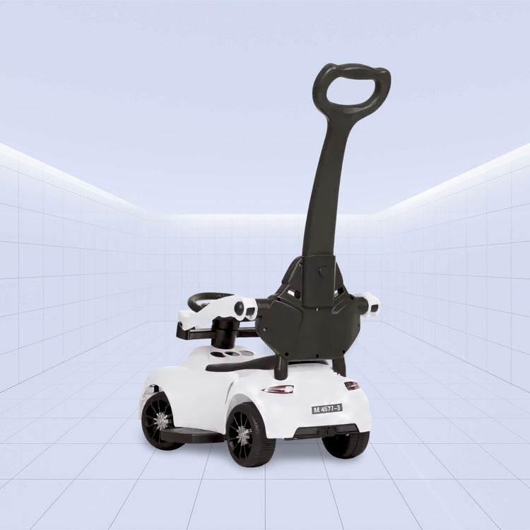 Turbo Tykes 3-in-1 Push Car: The Ultimate Ride for Little Drivers (WHITE)