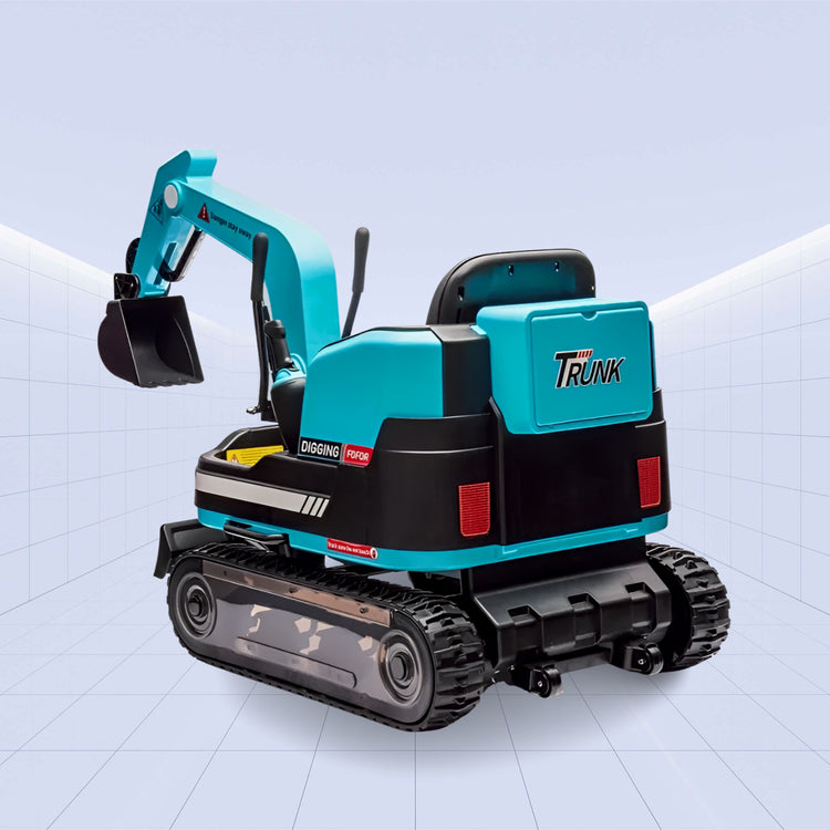 "DigMaster 12V 4X: The Ultimate Ride-On Excavator Adventure for Kids" (BLUE)