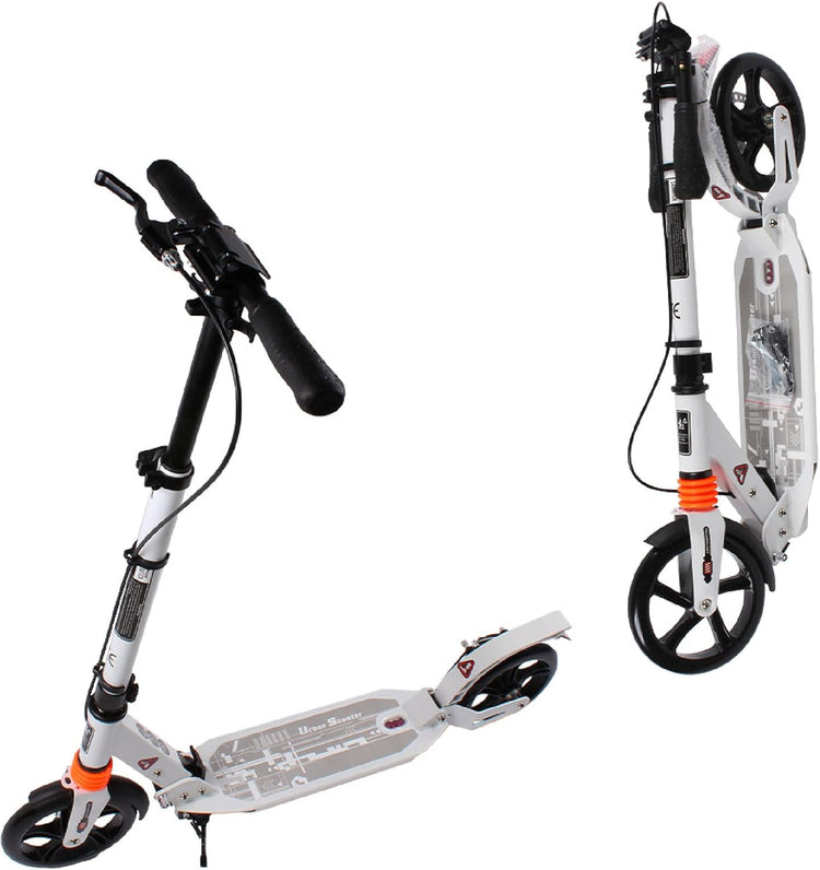 Lightweight Foldable Kids' Kick Scooter with Adjustable Handlebar (WHITE)
