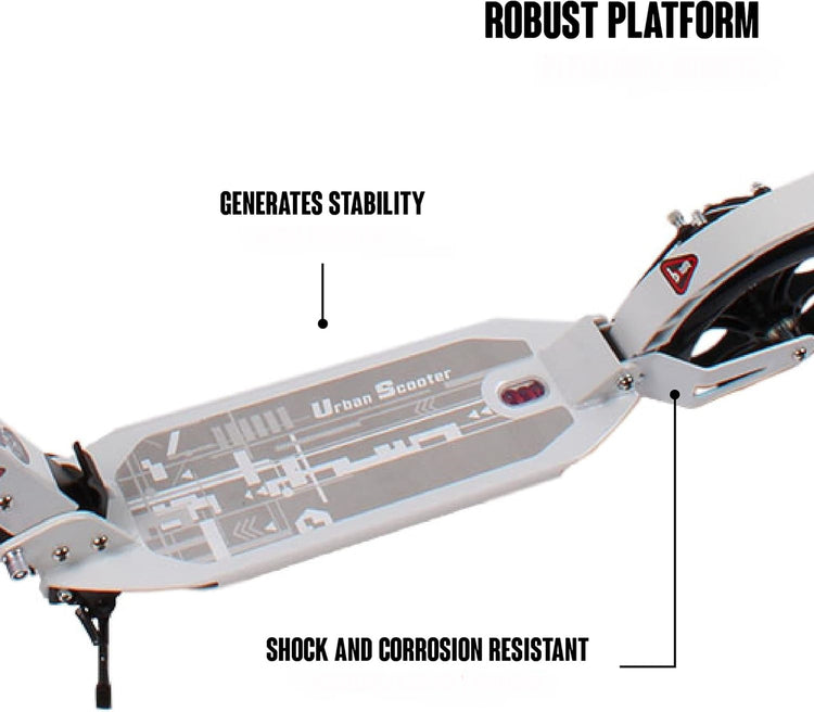 Lightweight Foldable Kids' Kick Scooter with Adjustable Handlebar (WHITE)