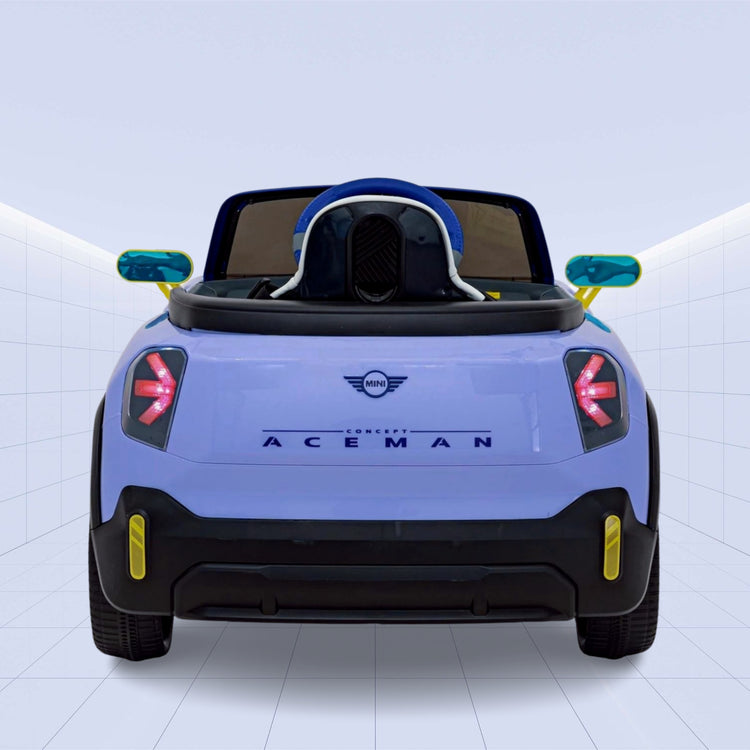 12V "Futuristic Mini Aceman Ride-On Car with LED & Music!"(PURPLE)
