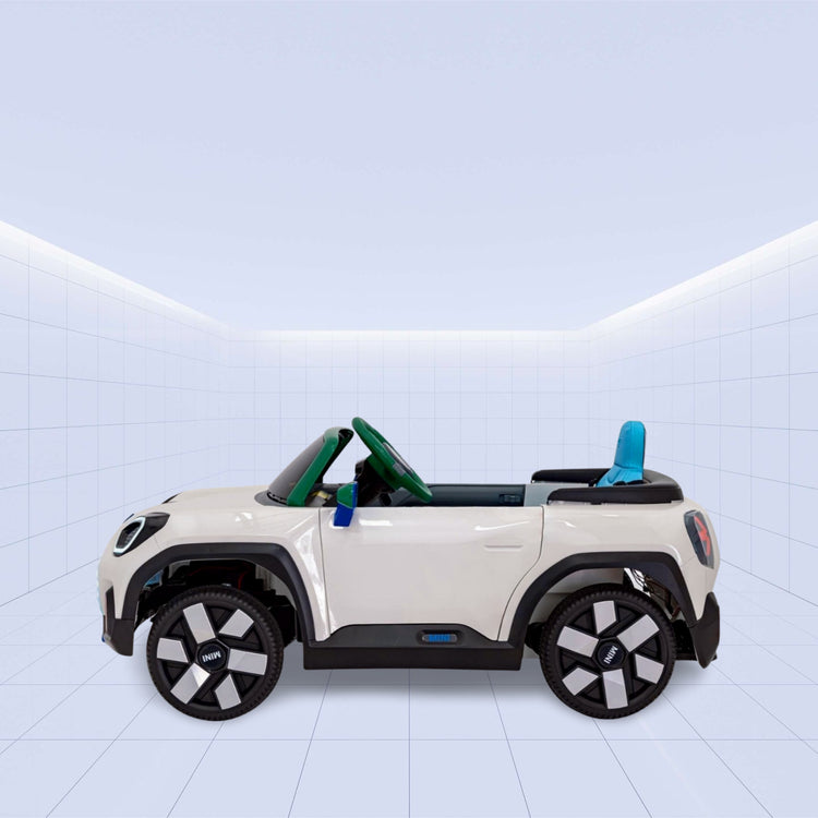 12V "Futuristic Mini Aceman Ride-On Car with LED & Music!"(WHITE)
