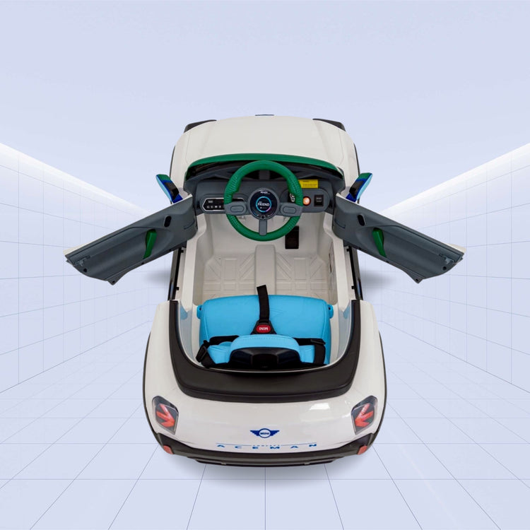 12V "Futuristic Mini Aceman Ride-On Car with LED & Music!"(WHITE)