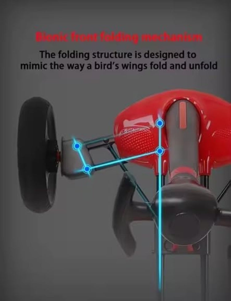 Foldable Electric Kart for Kids – Dual Motors, LED Lights & USB Music (RED)
