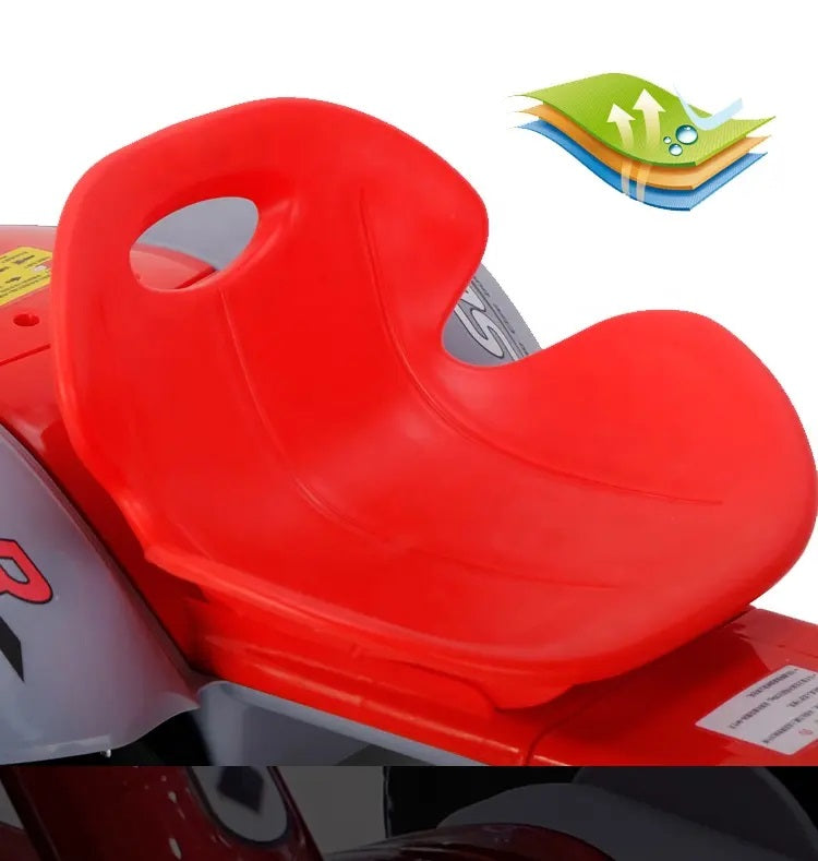 Foldable Electric Kart for Kids – Dual Motors, LED Lights & USB Music (RED)