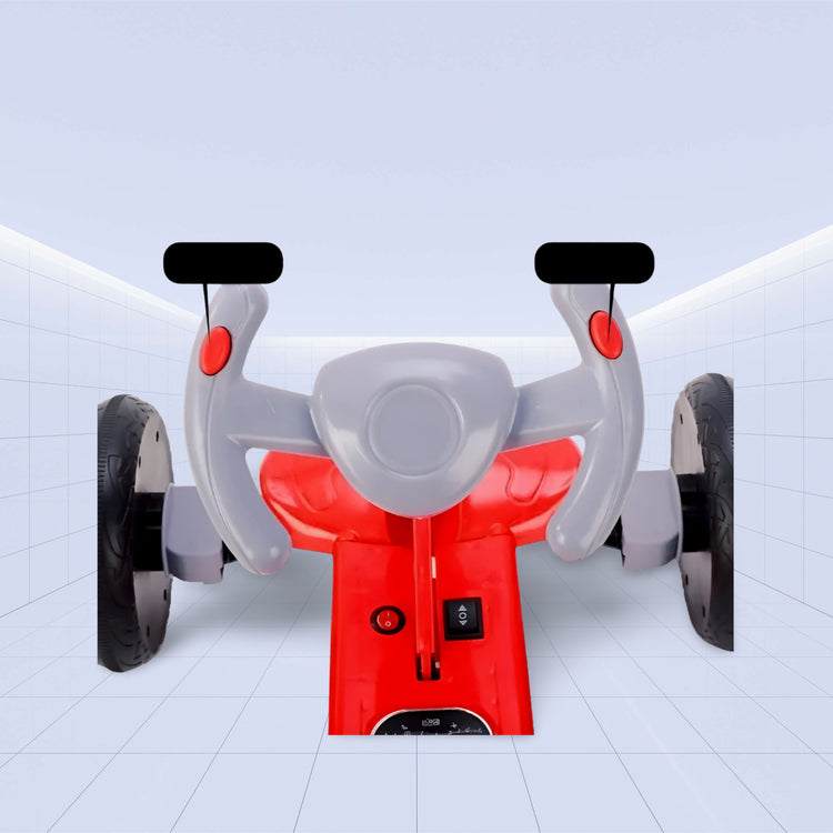 Foldable Electric Kart for Kids – Dual Motors, LED Lights & USB Music (RED)