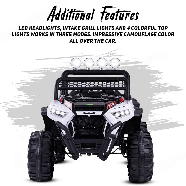 "Tiny Off-Roader – 4x4 Kids Electric Jeep with Remote Control (WHITE)