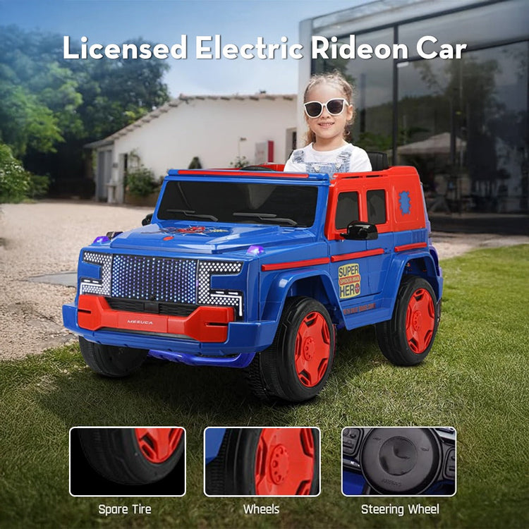 Spider-Man 4WD Electric Adventure Car for Kids (BLUE)