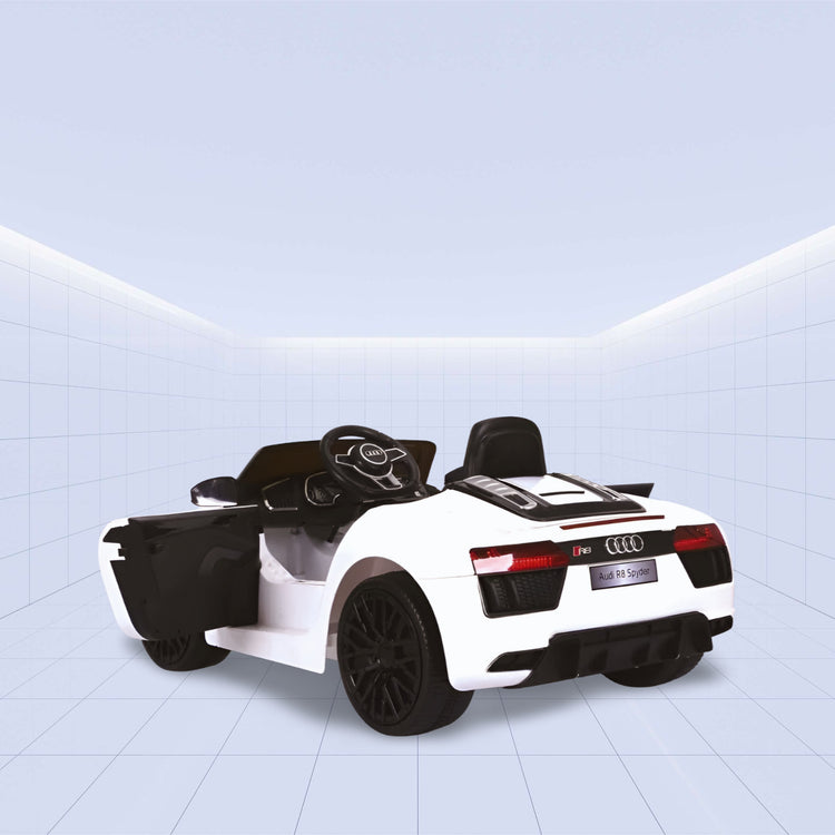 Sporty Kids Ride-On Car: Audi R8 Spyder with Remote Control 12V (WHITE)