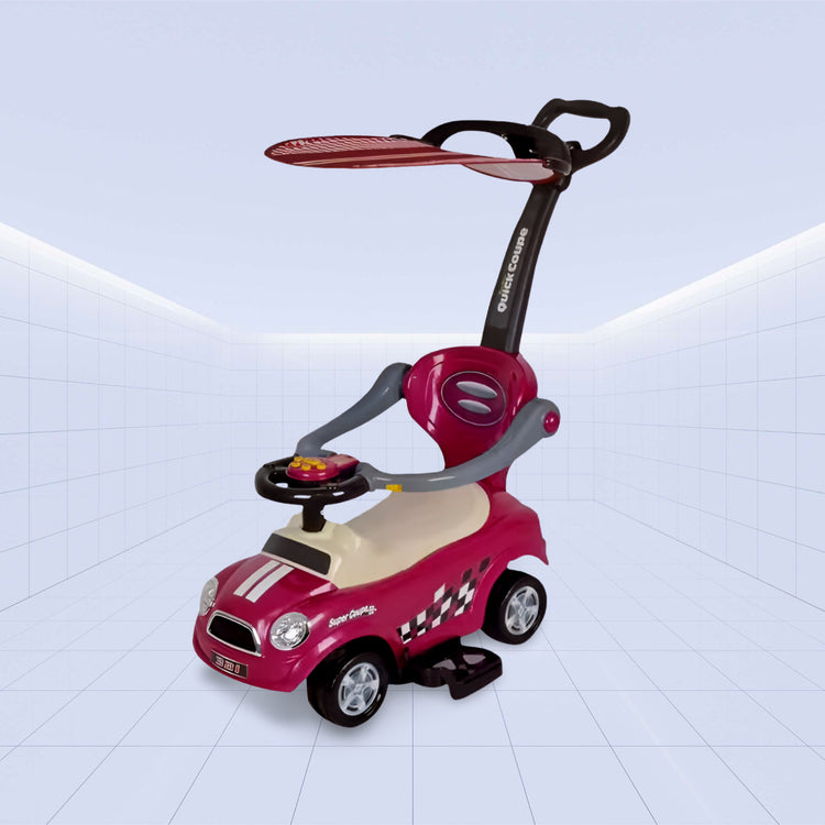 Kiddie Kart: Fun and Safe 3-in-1 Push Car With Canopy Electric Ride-On For Toddlers! (PURPLE)