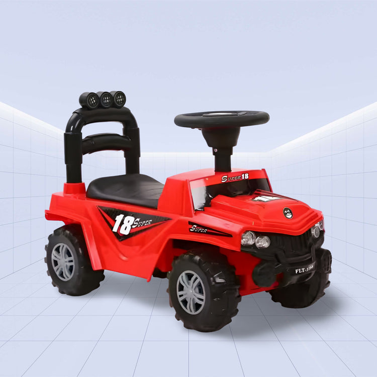 Ultimate Trailblazer: Deluxe Tractor 3-in-1 Ride on Fun Baby Push Car with Canopy (RED)