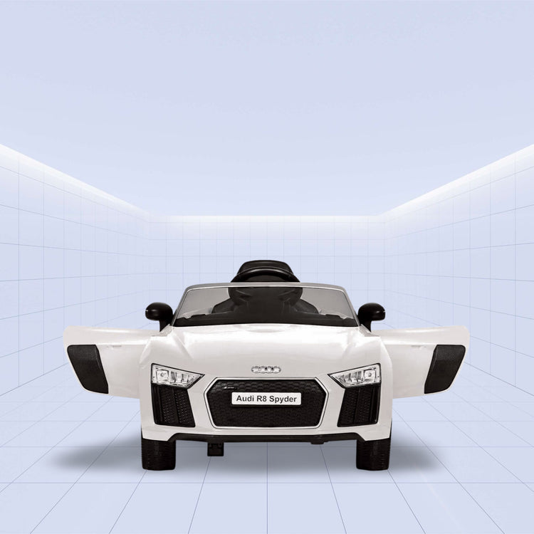 Sporty Kids Ride-On Car: Audi R8 Spyder with Remote Control 12V (WHITE)