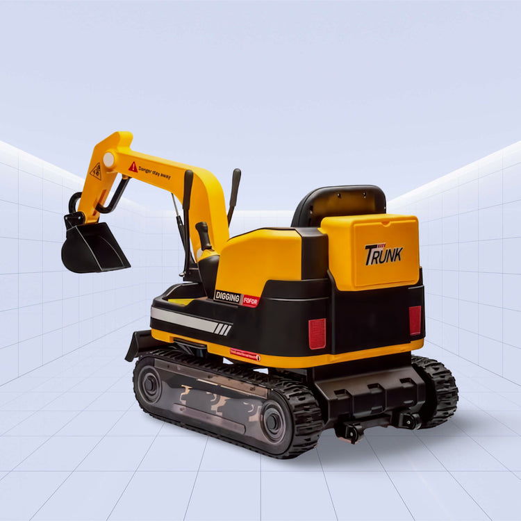 "DigMaster 12V 4X: The Ultimate Ride-On Excavator Adventure for Kids" (YELLOW)