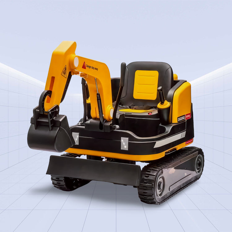 "DigMaster 12V 4X: The Ultimate Ride-On Excavator Adventure for Kids" (YELLOW)