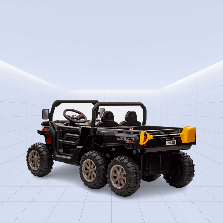 Licensed Kids' Ride-On 6-Wheel Tipper Truck – 24V Off-Road Adventure Vehicle (Black)