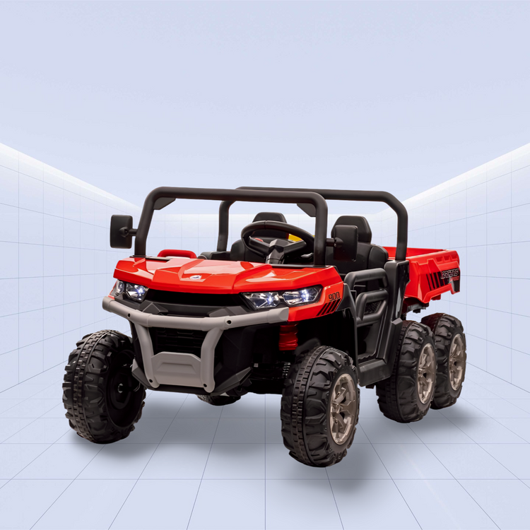 Licensed Kids' Ride-On 6-Wheel Tipper Truck – 24V Off-Road Adventure Vehicle (Red)