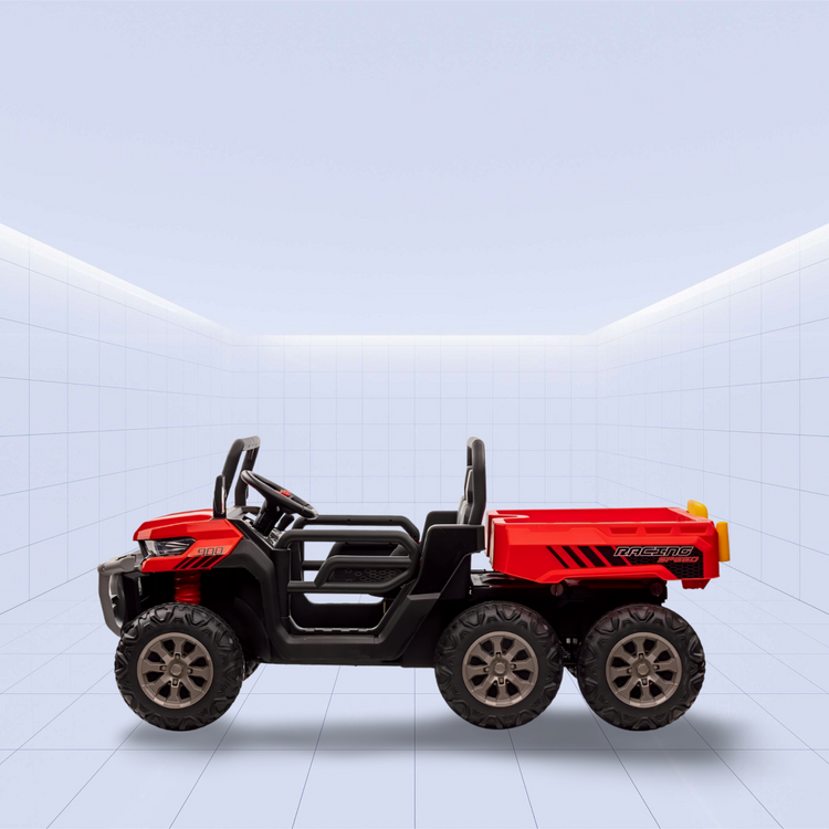 Licensed Kids' Ride-On 6-Wheel Tipper Truck – 24V Off-Road Adventure Vehicle (Red)