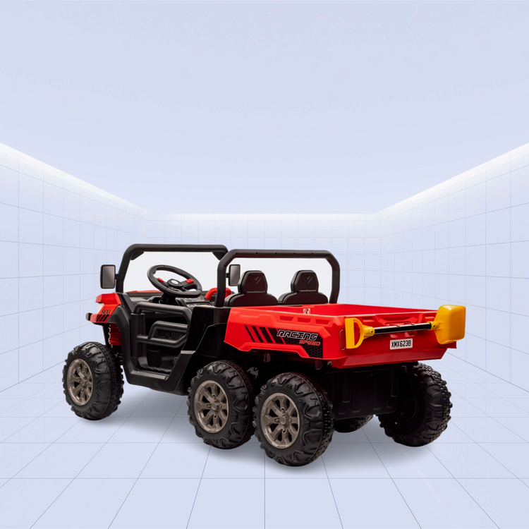 Licensed Kids' Ride-On 6-Wheel Tipper Truck – 24V Off-Road Adventure Vehicle (Red)
