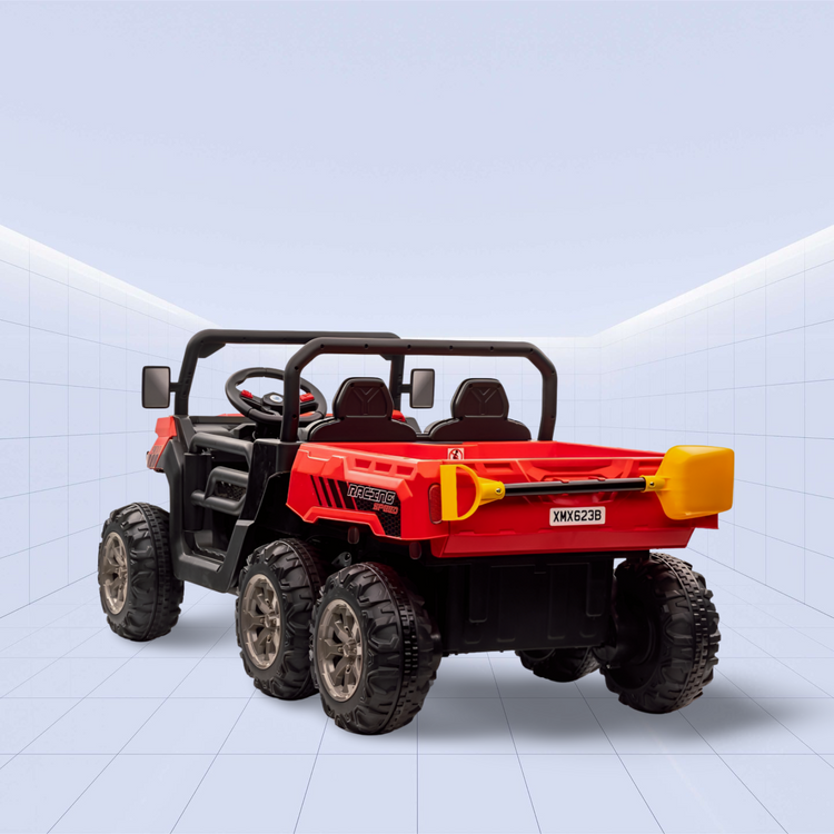 Licensed Kids' Ride-On 6-Wheel Tipper Truck – 24V Off-Road Adventure Vehicle (Red)