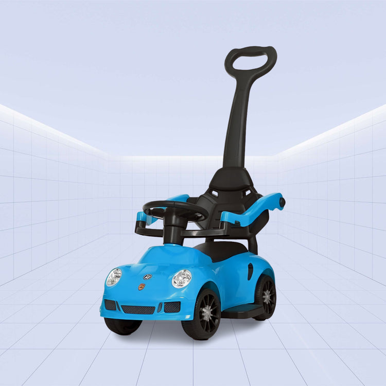 Turbo Tykes 3-in-1 Push Car: The Ultimate Ride for Little Drivers (BLUE)