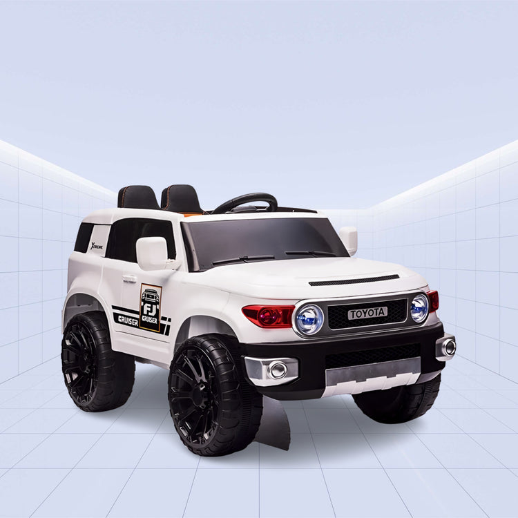 Powerful 12V Ride-On Car for Kids - Toyota FJ Cruiser with Music System (WHITE)