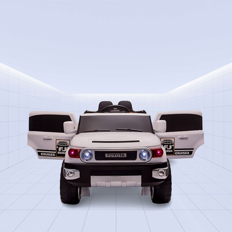 Powerful 12V Ride-On Car for Kids - Toyota FJ Cruiser with Music System (WHITE)