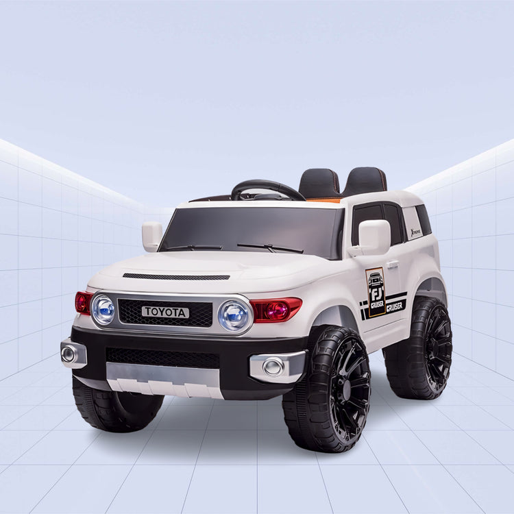Powerful 12V Ride-On Car for Kids - Toyota FJ Cruiser with Music System (WHITE)
