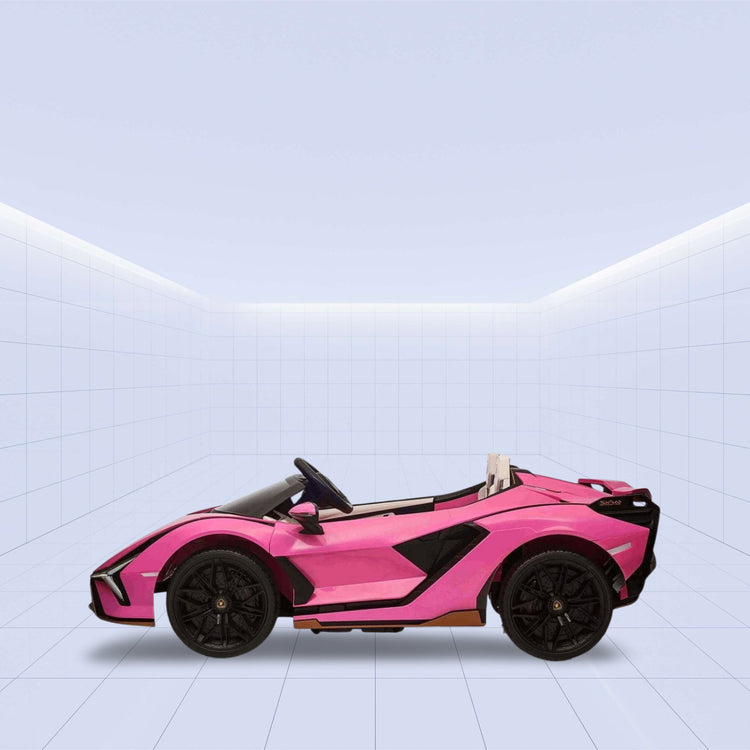 Ride in Style: 12V Lamborghini Sian 2-Seater Electric Car for Kids Ride on (PINK)