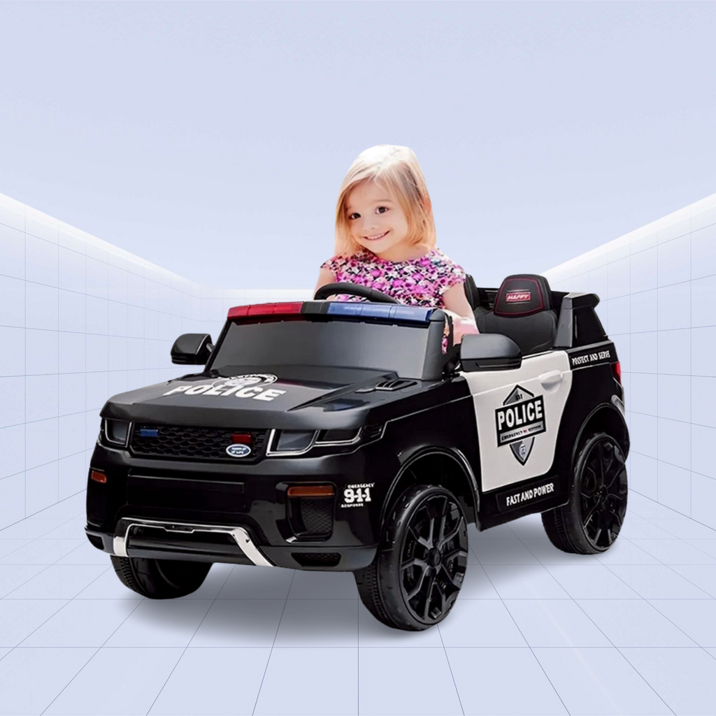 Kids' Electric Ride-On Police Car – Realistic 12V Battery-Powered Patrol Vehicle
