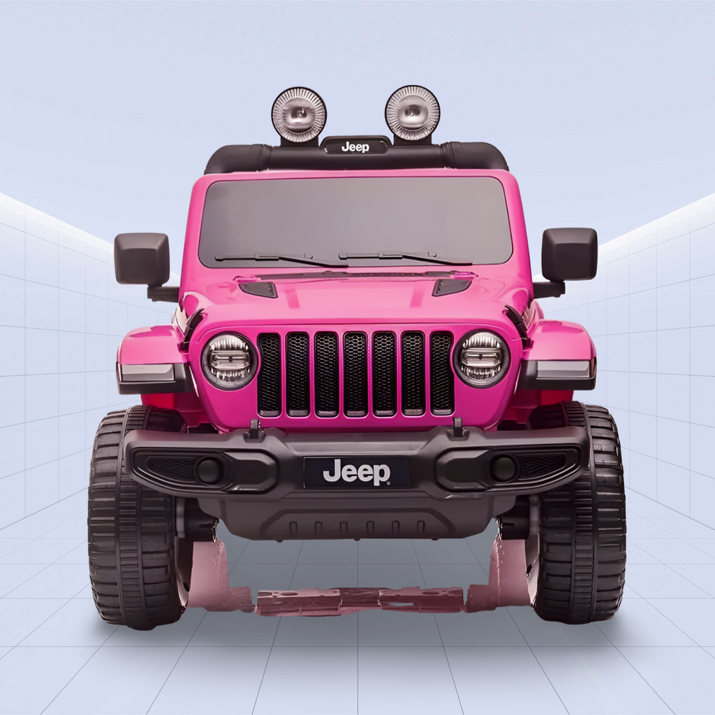 Jeep Wrangler Rubicon Kids Ride-On Car - 12V Electric Toy with 4 Motors (Pink)