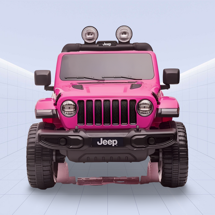 Jeep Wrangler Rubicon Kids Ride-On Car - 12V Electric Toy with 4 Motors (Pink)