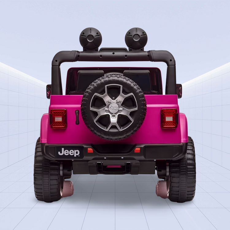 Jeep Wrangler Rubicon Kids Ride-On Car - 12V Electric Toy with 4 Motors (Pink)