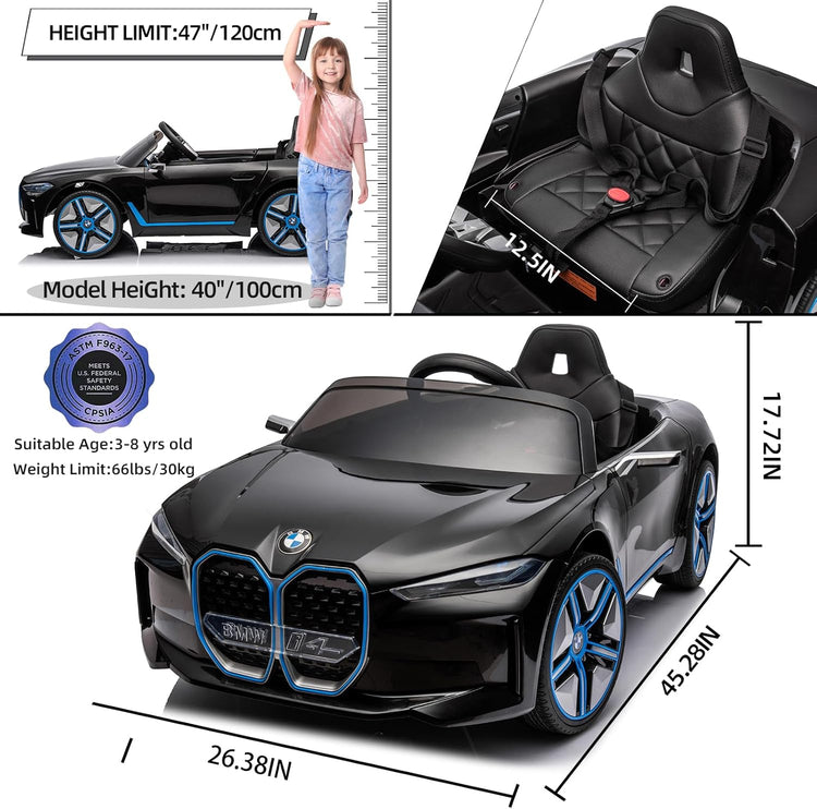Licensed BMW i4 12V Childrens Ride-on Car (Black)