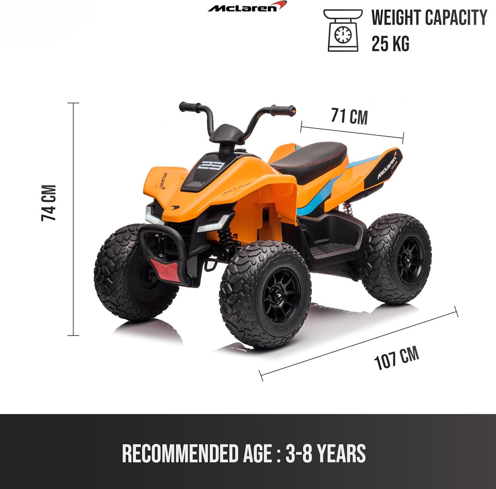 McLaren-Inspired Kids' Electric Ride-On Quad Bike – The Perfect Blend of Style and Fun (Orange)