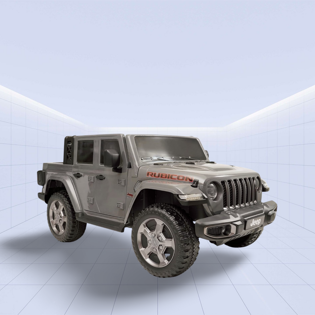 Jeep Wrangler Rubicon 12V Kids Ride-On Car – The Ultimate Off-Road Adventure Vehicle for Young Explorers (Grey)