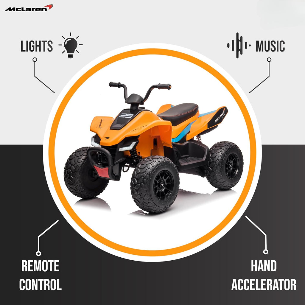 McLaren-Inspired Kids' Electric Ride-On Quad Bike – The Perfect Blend of Style and Fun (Orange)