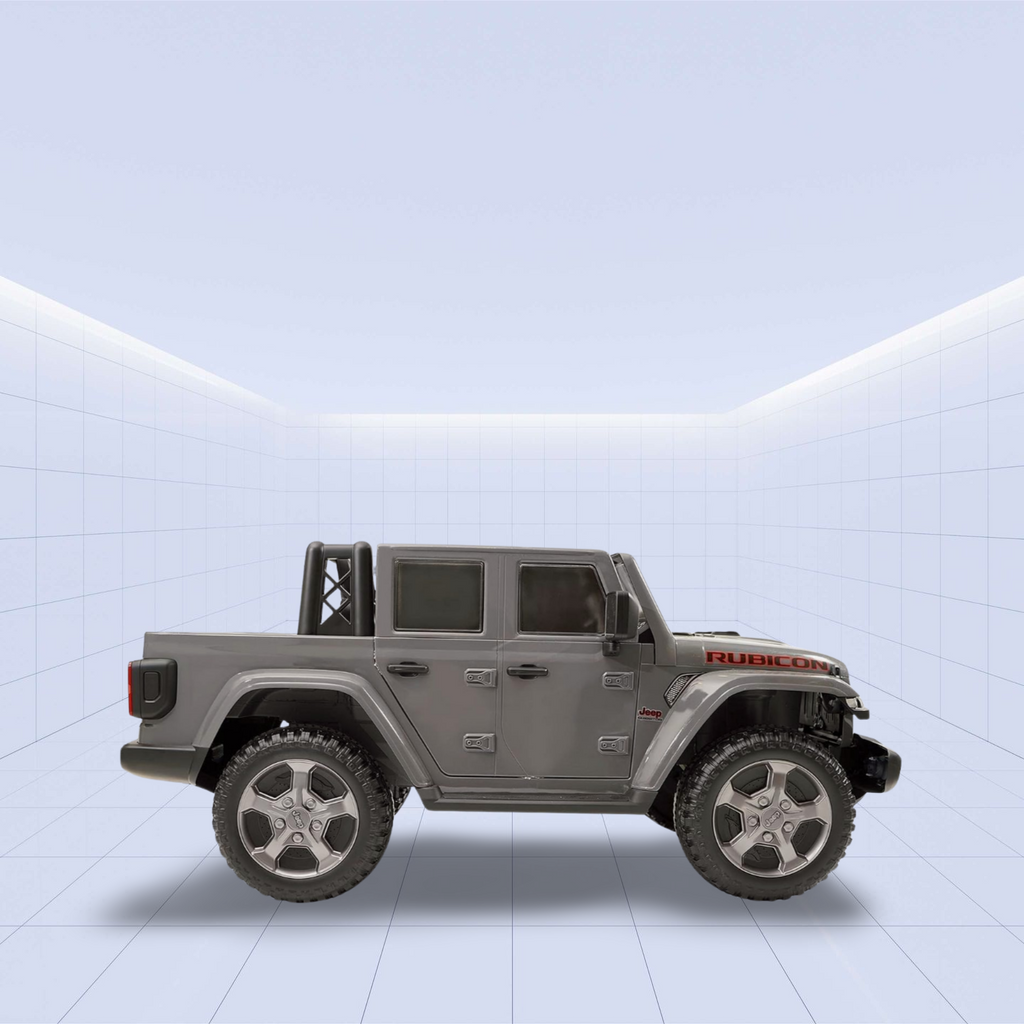 Jeep Wrangler Rubicon 12V Kids Ride-On Car – The Ultimate Off-Road Adventure Vehicle for Young Explorers (Grey)