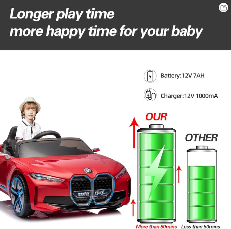 Licensed BMW i4 12V Childrens Ride-on Car (RED)