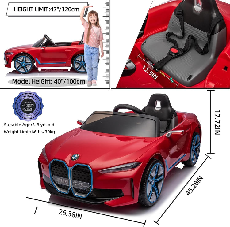 Licensed BMW i4 12V Childrens Ride-on Car (RED)