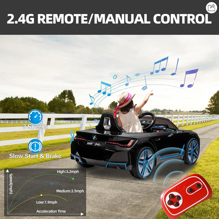 Licensed BMW i4 12V Childrens Ride-on Car (Black)