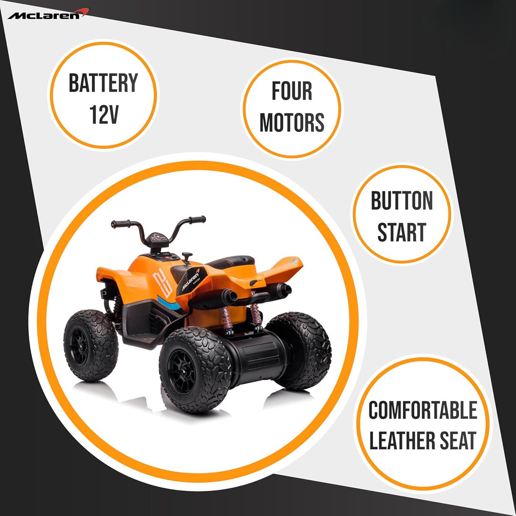 McLaren-Inspired Kids' Electric Ride-On Quad Bike – The Perfect Blend of Style and Fun (Orange)