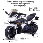 The Ultimate Electric Kids Motorcycle – Unleash Adventure with the High-Performance Ride-On Bike (White)
