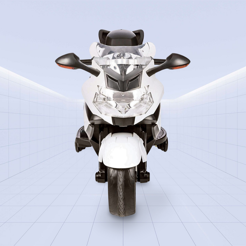 Licensed BMW K1300 S Kids Electric Ride-On Motorcycle with Realistic Features (White)