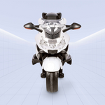 Licensed BMW K1300 S Kids Electric Ride-On Motorcycle with Realistic Features (White)