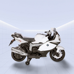 Licensed BMW K1300 S Kids Electric Ride-On Motorcycle with Realistic Features (White)